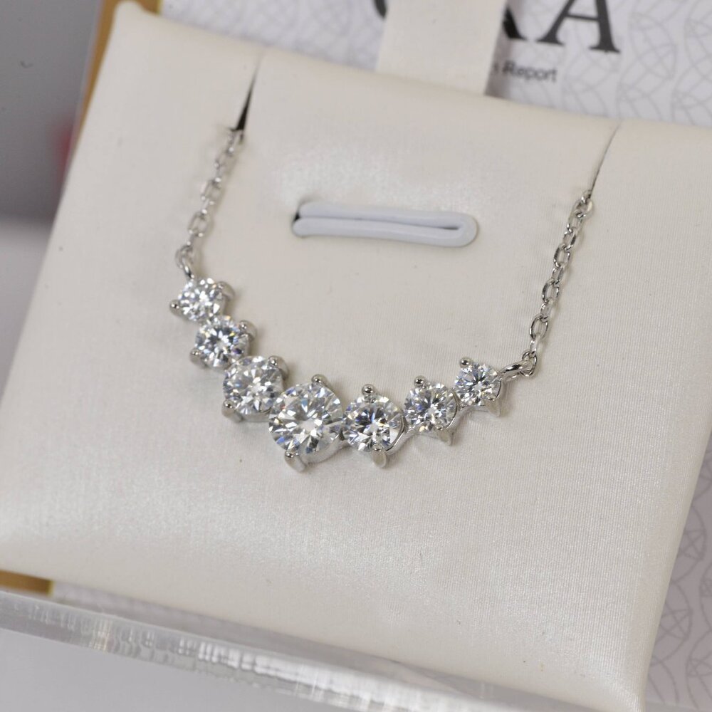 Certified 1.35 ct Moissanite Chocket Pendant Necklace 18"